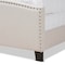 Baxton Studio Morgan Beige Upholstered King Size Panel Bed 162-10313 - alternate 4